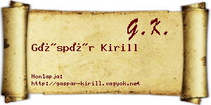 Gáspár Kirill névjegykártya