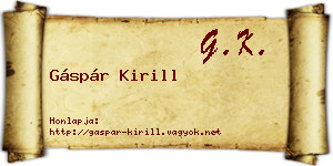 Gáspár Kirill névjegykártya